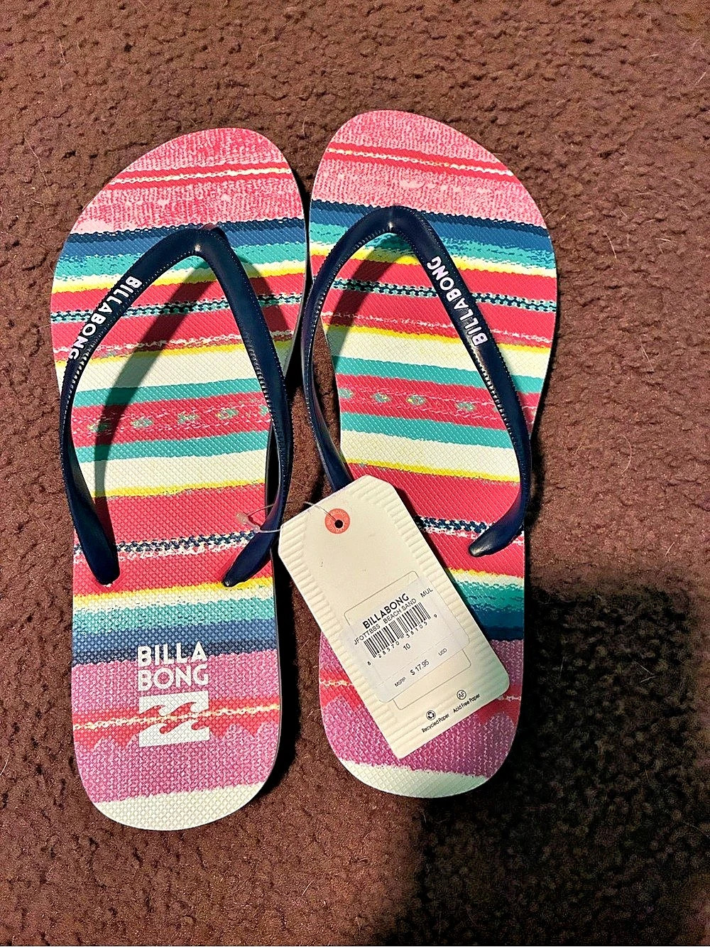 Billabong Beach Sand Flip Flop Striped US 10